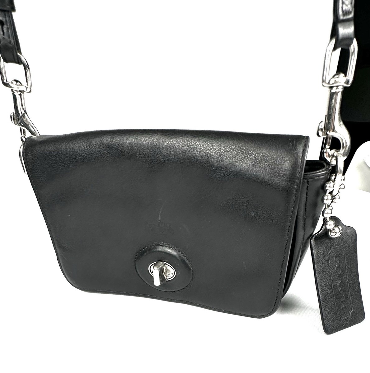 Coach Bleecker Penny Black Leather Crossbody/Purse C1420 • 32261