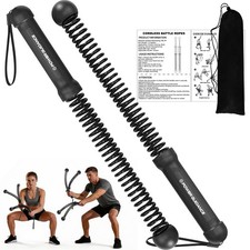 POWER GUIDANCE 2PCS Weighted Ropeless Battle Ropes, Portable Cordless Black