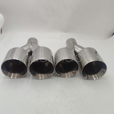 Quad 4 Outlets Stainless Exhaust Tip 2.5 Inlet Staggered Double Wall