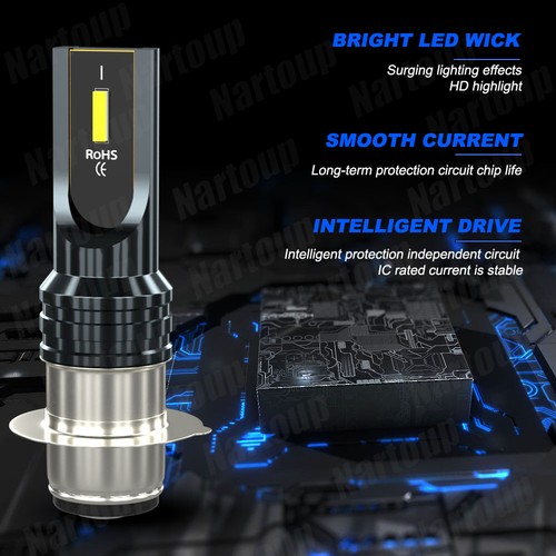 FOR Yamaha Grizzly 350 2007-2019 H6 Blue LED Hyper Headlight Bulbs Lights Kit - Foto 3 di 10