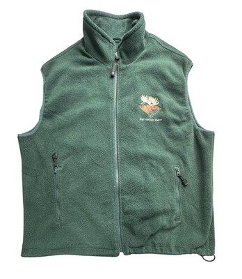 North End Vest Mens XL Green Fleece Full Zip Bar Harbor Maine Embroidered Moose