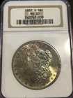 NGC 1882 S Morgan Silver Dollar MS65 Vibrant Rainbow Toning Color Superb White R