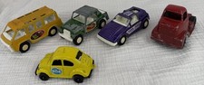 Vintage Tootsietoy Diecast Car Lot 1970 VW Bus Jeep Truck USA Toy Cars Lot Of 5