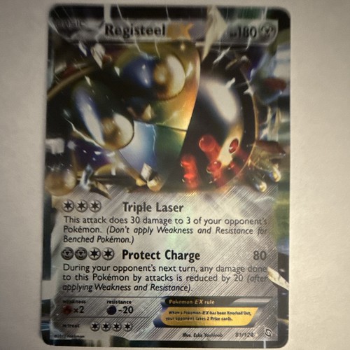 Pokémon Registeel EX Holo Card 81/124 Dragons Exalted VLP