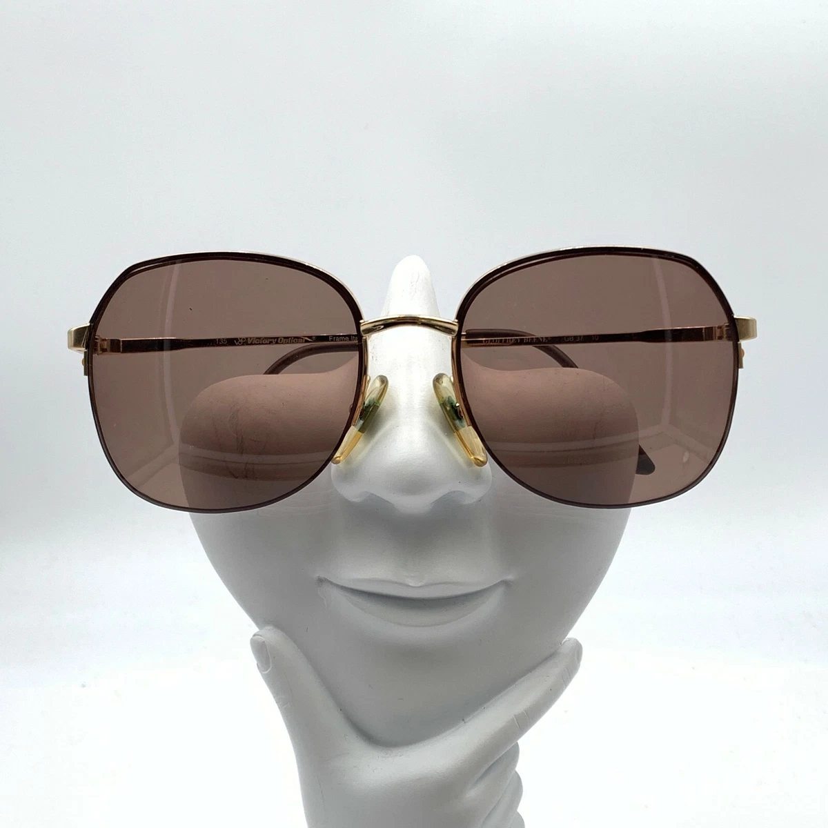 Vintage Victory Optical Geoffrey Beene GB37 Brown Oval Sunglasses FRAME ONLY