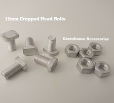 Greenhouse Bolts & Nuts 11mm CROPPED Head Aluminium Bolts For Greenhouse