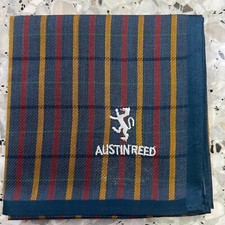 BLUE SOLID STRIPED ART CLASSIC HANDKERCHIEF COTTON MEN POCKET SQUARE 17" M120