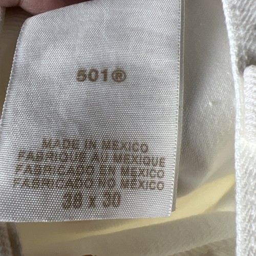 Levi's 501 XX Jeans Mens 38x30 White Button Fly Straight Leg - Bild 5 von 10