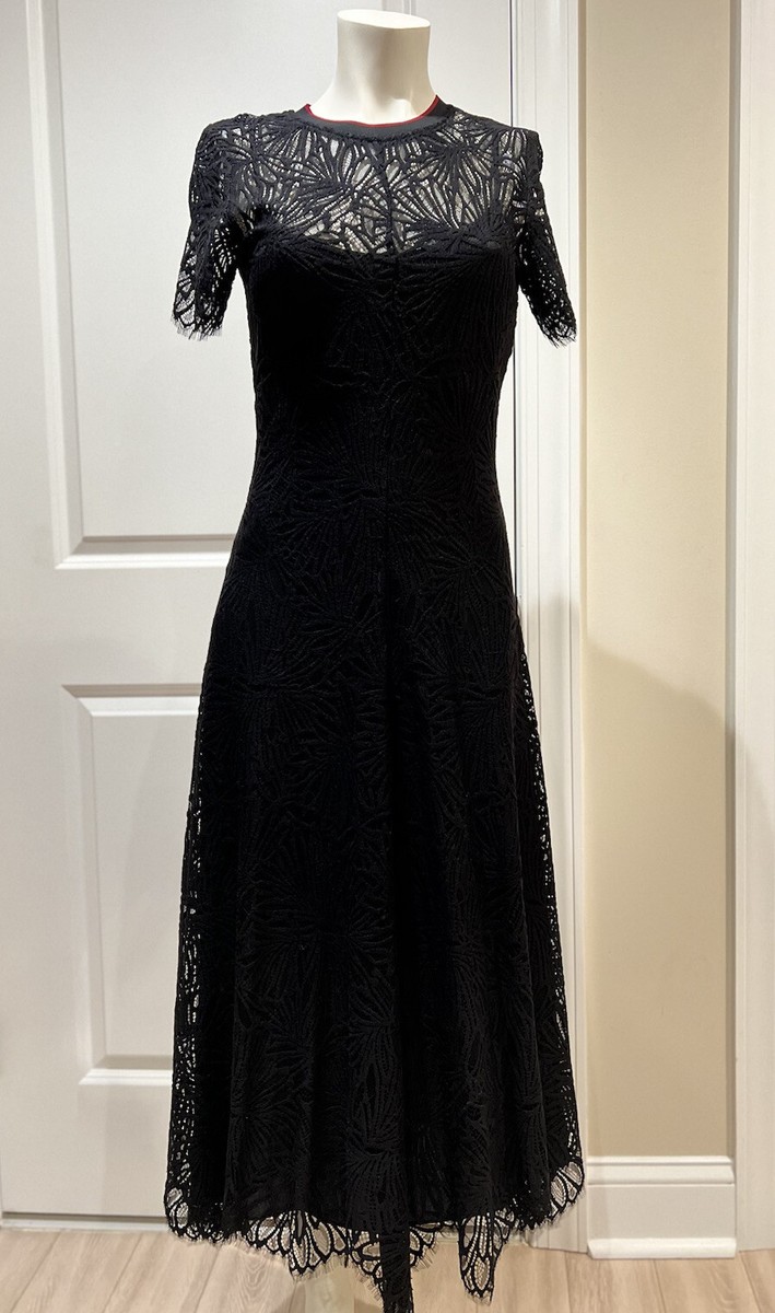 Proenza Schouler Laced Black Strapped Neck Cocktail Dress Size US 6 NWT  $1490