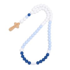 Baptism Silicone Rosary - God Bless Kids First Rosary Baby Shower Baptism Par...
