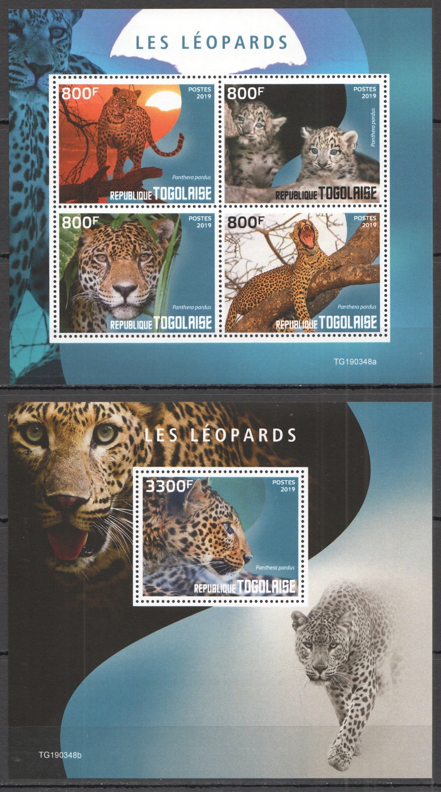 GS0115 2019 TOGO LEOPARDS WILD CATS ANIMALS FAUNA YVERT #7215-18+BL1657 MNH