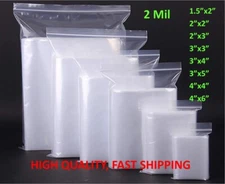 Clear Top Lock Zip Seal Plastic Bags 2Mil Reclosable Jewelry Pill Small Mini Bag
