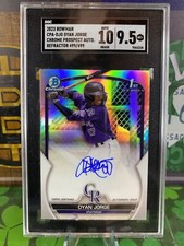 2023 Bowman Chrome Dyan Jorge 1st Bowman Refractor Auto #/499 #CPA-DJG SGC 9.5