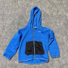 The North Face Boys Zip Up Hoodie Blue Hooded Full Zip Size 5