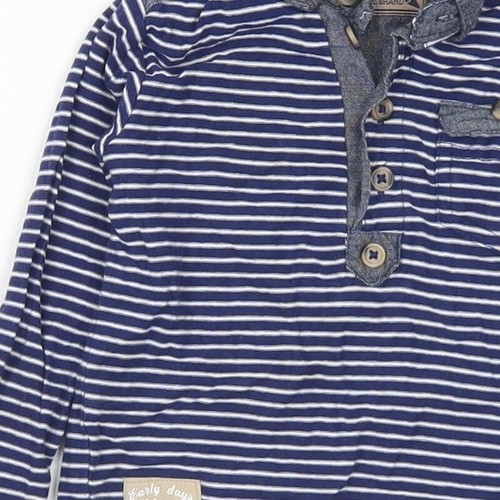 Primark Boys Blue Striped Cotton Blend Polo Size 12-18 Months - Picture 11 of 12