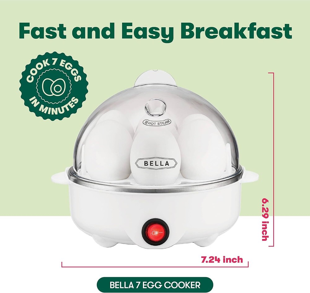 Fast 7-Electric Egg Cooker and Poaster - Single Stack White