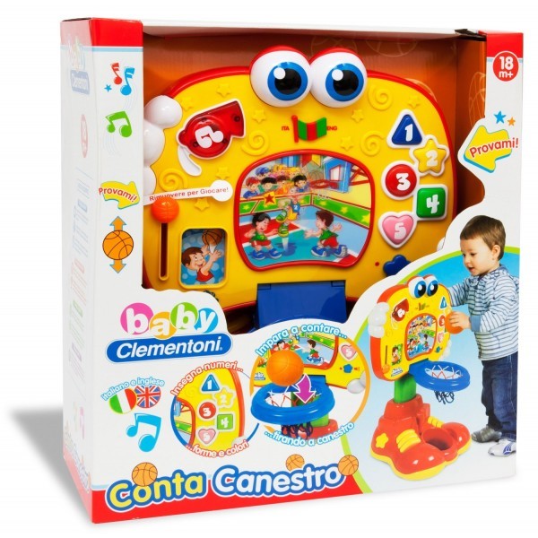 Conta canestro BABY clementoni gioco bambini +18 mesi effetti