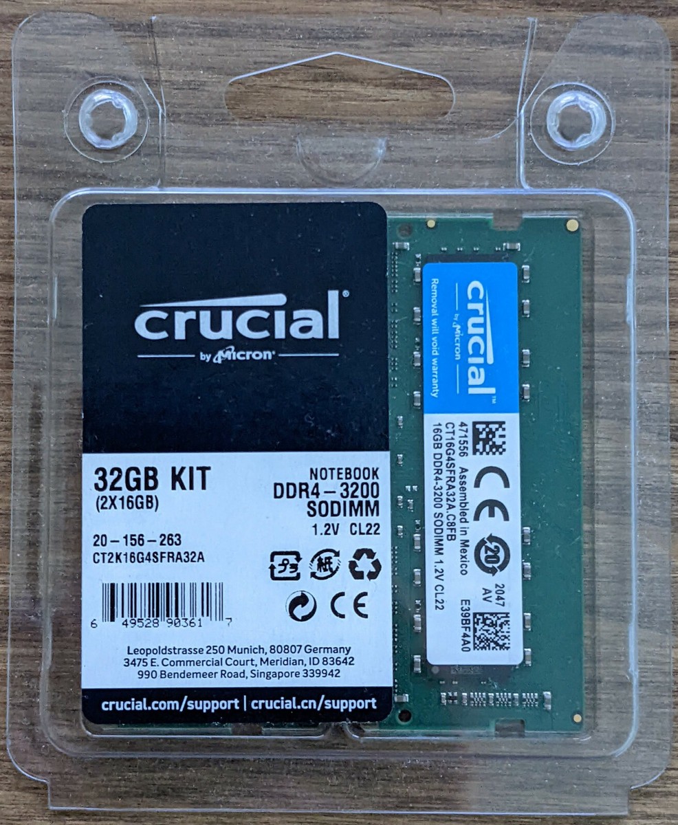 【新品】Crucial RAM 32GB CT2K16G4DFRA32 Crucial 32GB DDR4 3200 PC4 25600 Gaming Computer RAM, 288