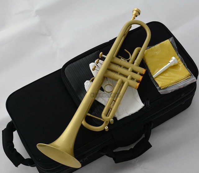 Professional Jazz Trumpet Yellow Satin finish Quality Bb Horn 2
