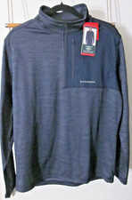 G.H. Bass  CO Men's Mixed Media 1/4 Zip Fleece Top, Blue, Size M