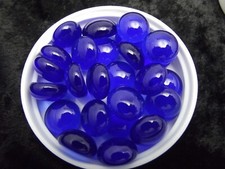 25 96 COE Blue Transparent Handmade Glass Design Elements Pebbles Fusing 96COE
