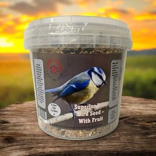 Wild Bird Seed Superior  with Fruit- 5 Litre Tub- FREE  CAN IN EVERY TUB