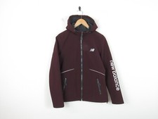 Womens New Balance Fleece Lined Burgundy Hooded Soft Shell Zip Up Jacket S