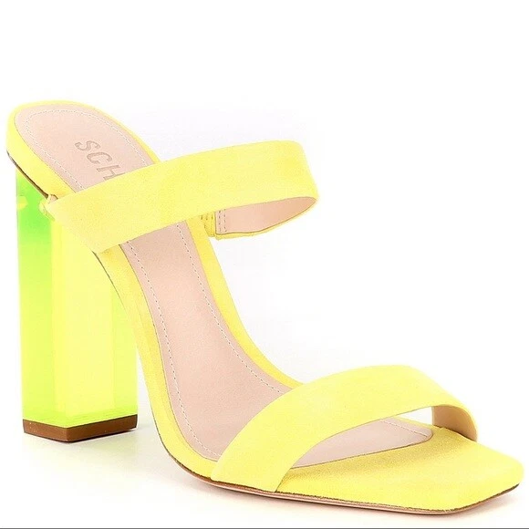 Schutz lucite strap suede best sale sandals