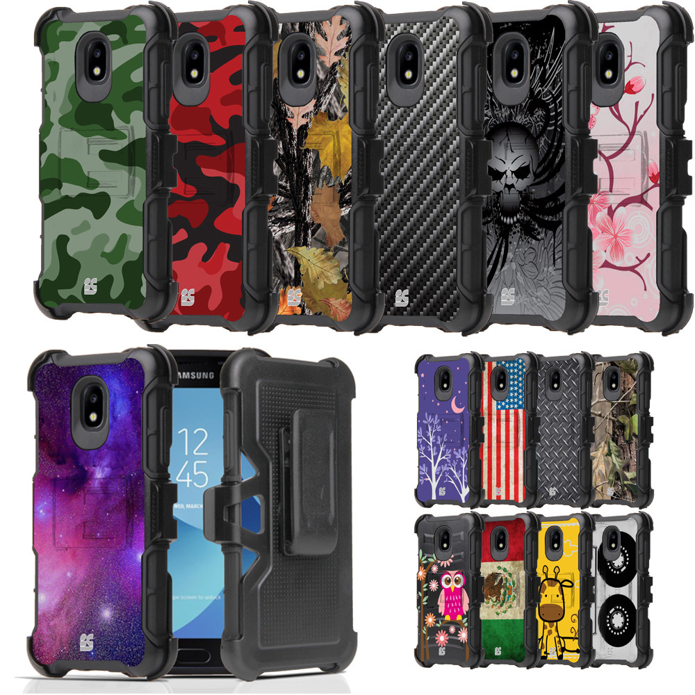 Rugged Case w/Stand+Holster Cover for Samsung Express Prime J3