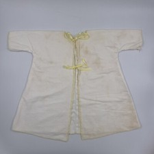 Vintage White Cotton Christening Dress - Baby Size - Baptismal Tie Back Gown