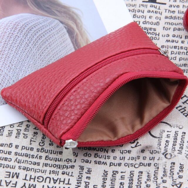 PU Leather Small Wallet Card Key Holder Zipper Coin Purse Clutch Bag Pouch ! ZN10414