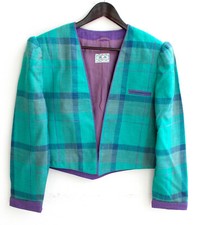 Ladies traditional Janker linen green check size 42 by M & G