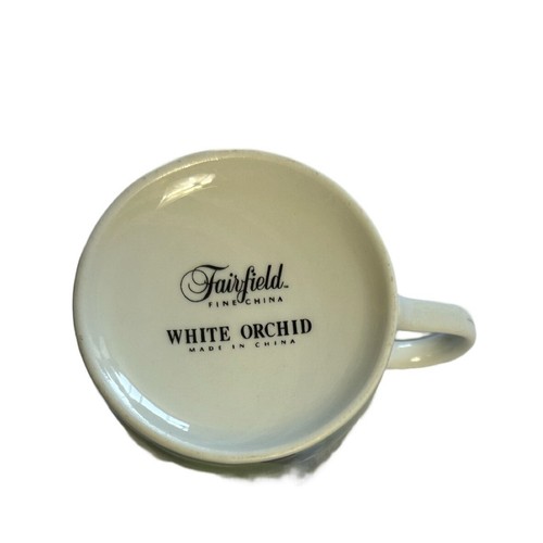 Fairfield Fine China White Orchid Teacups and Saucers Set Of Four 8 Pieces EUC - Picture 6 of 14