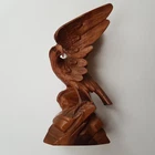 Alpine wooden eagle bird art carved figurine Black Forest Tyrol vintage Alps