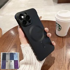 For iPhone 15 Pro Max 14 Plus 13 12 11 Magnetic Frameless Matte Hard Phone Case