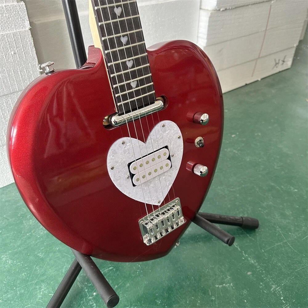 Love Split Electric Guitar Pearl White Heart shaped Single and
