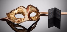 kleine original venezianische Maske für Karneval Maskenball Augenmaske braun