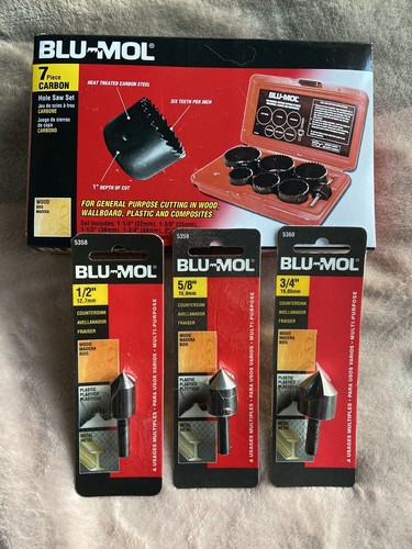 7 Piece Carbon Hole Saw Set Plus 1/2” 5 