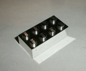 silver lego brick