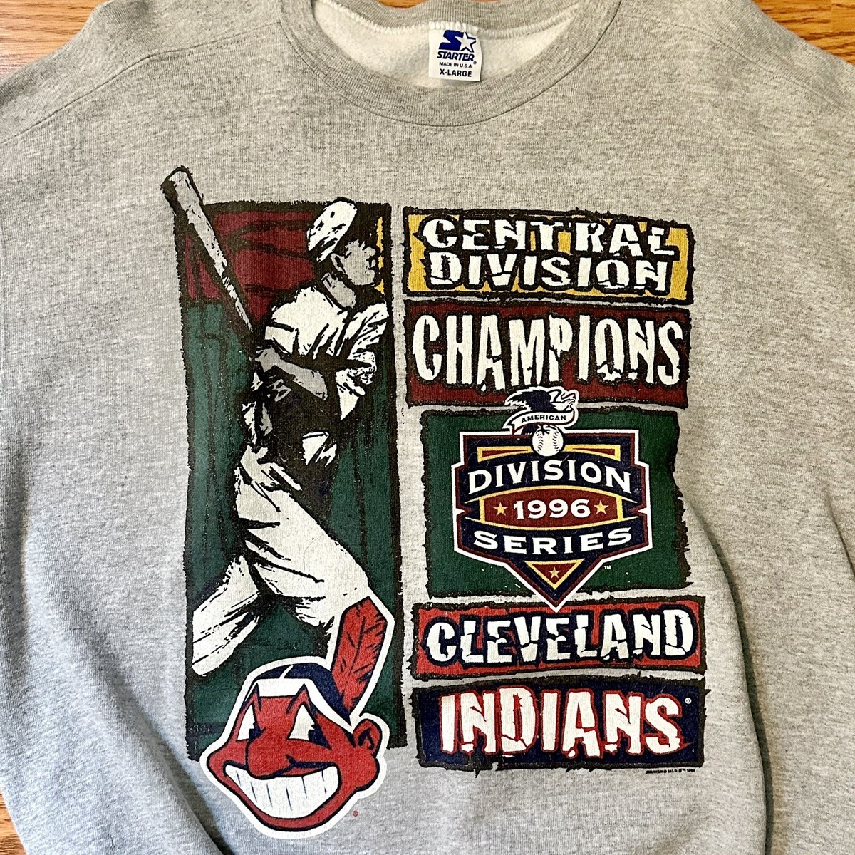 Vintage Cleveland Indians Central Division Starter Sweatshirt Size 