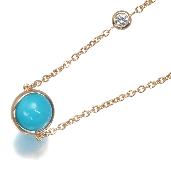 Auth PIAGET Necklace Possession Turquoise Diamond 18K 750 Rose 