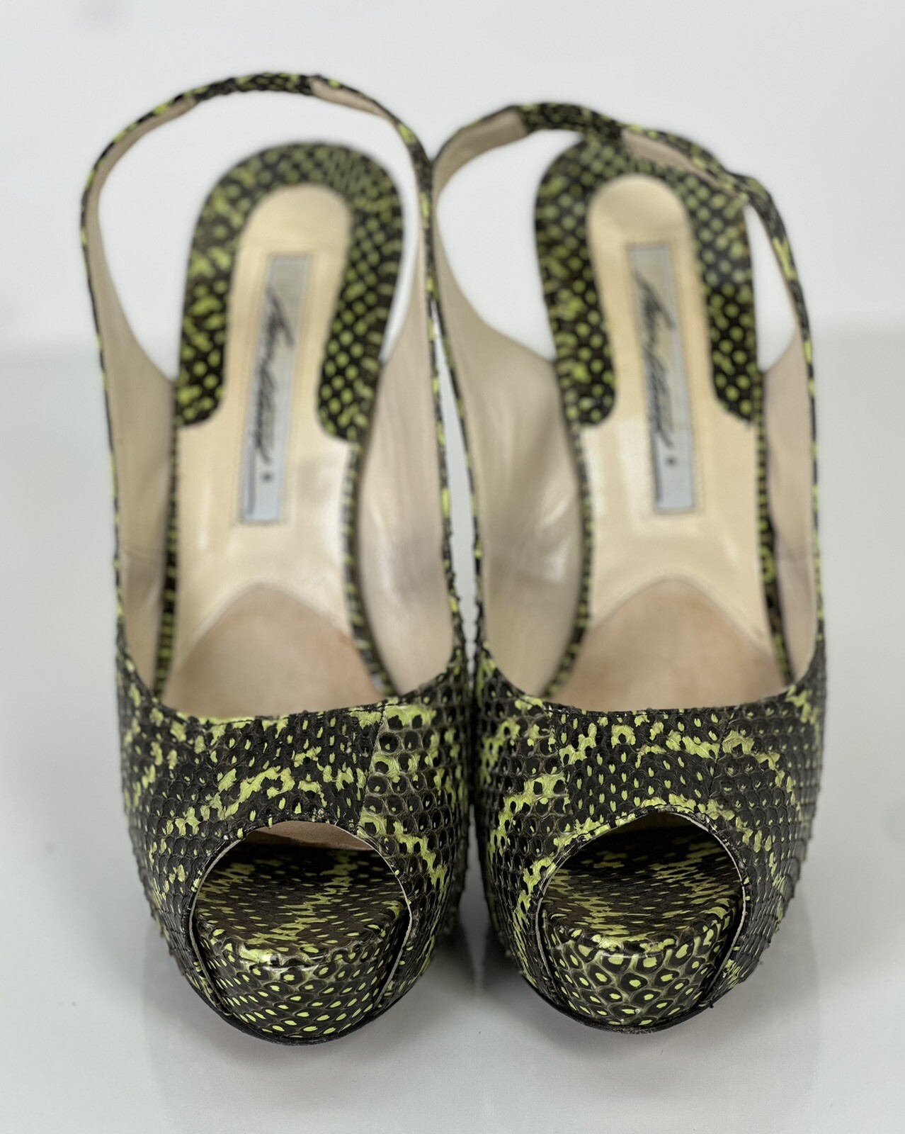 ⭐️ Brian Atwood Platform Python Embossed Leather … - image 4