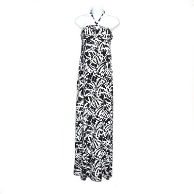 Tommy Bahama Women's Halter Maxi Dress Sz XXS Black White Tropical Floral  Print | eBay