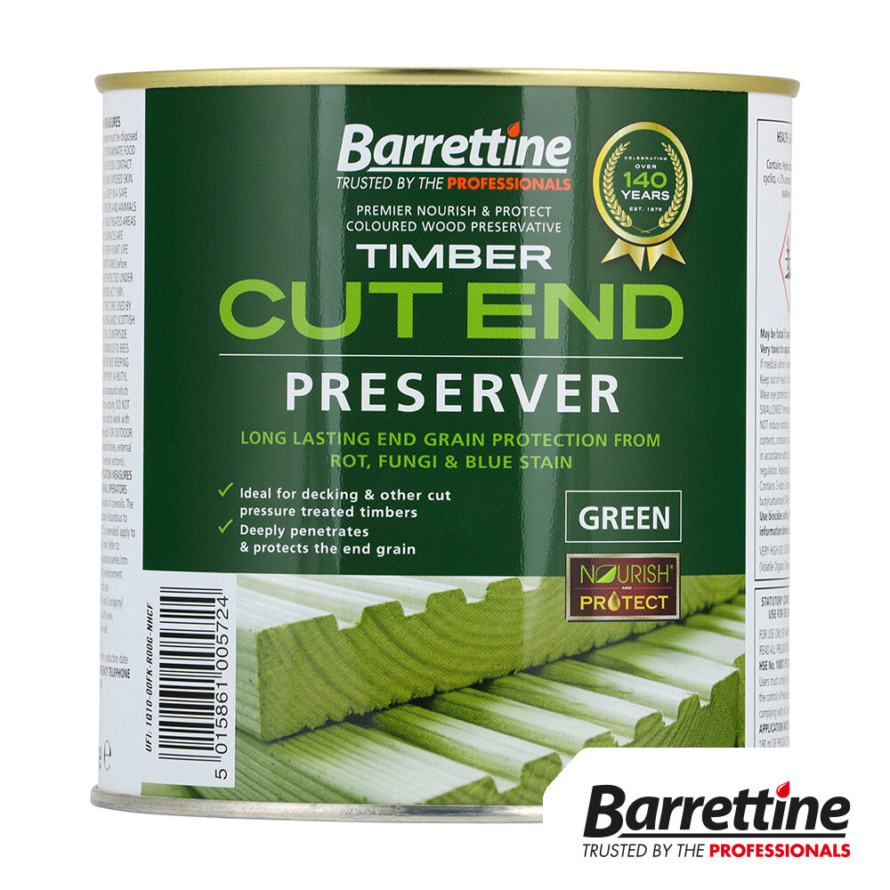 Timco Timber Cut End Preserver Protects Exposed Wood Decking Woodcare Green 1L