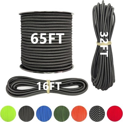 1/4'' X 32' Marine Grade Bungee Cord Elastic Shock Cord, Kayak Stretch String Rop