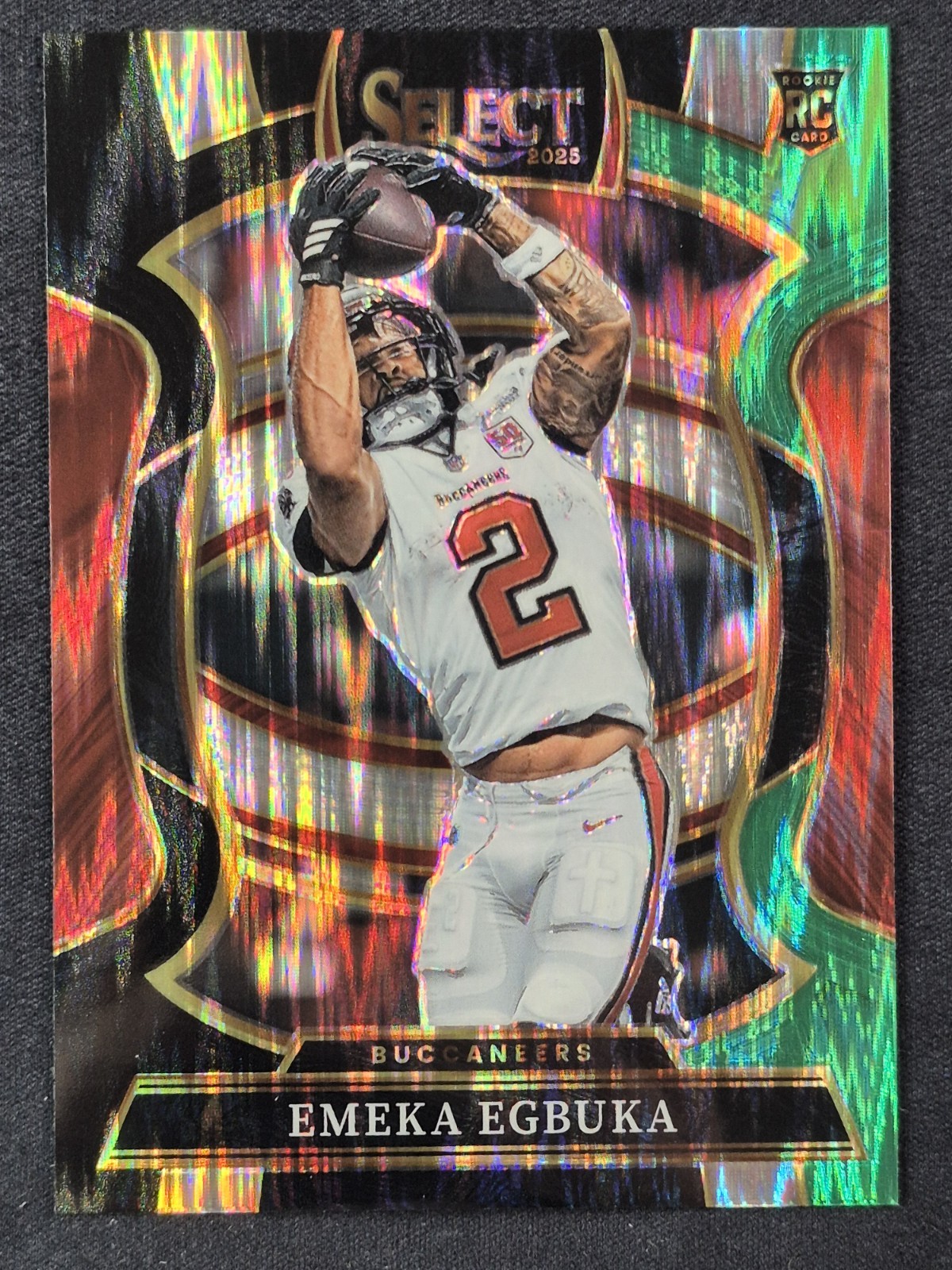 2025 Panini Select - Concourse Emeka Egbuka #37 Black & Green Shock Prizm (RC)