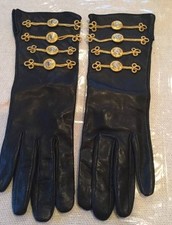 GIANNI VERSACE FW/1993 EMBELLISHED MEDUSA HEAD LONG LEATHER GLOVES SZ S