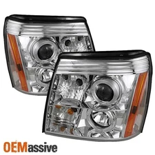 Fits 2002-2006 Cadillac Escalade Halo Projector Headlights DRL LED Left+Right