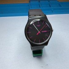 Swatch Pink black watch V8 Battery 390 SR1130SW Model swiss made ir42