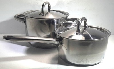 IKEA Stainless Steel Stock Pot (2.5 Qt)  & Sauce Pan (1.5 Qt)   Induction Or Gas